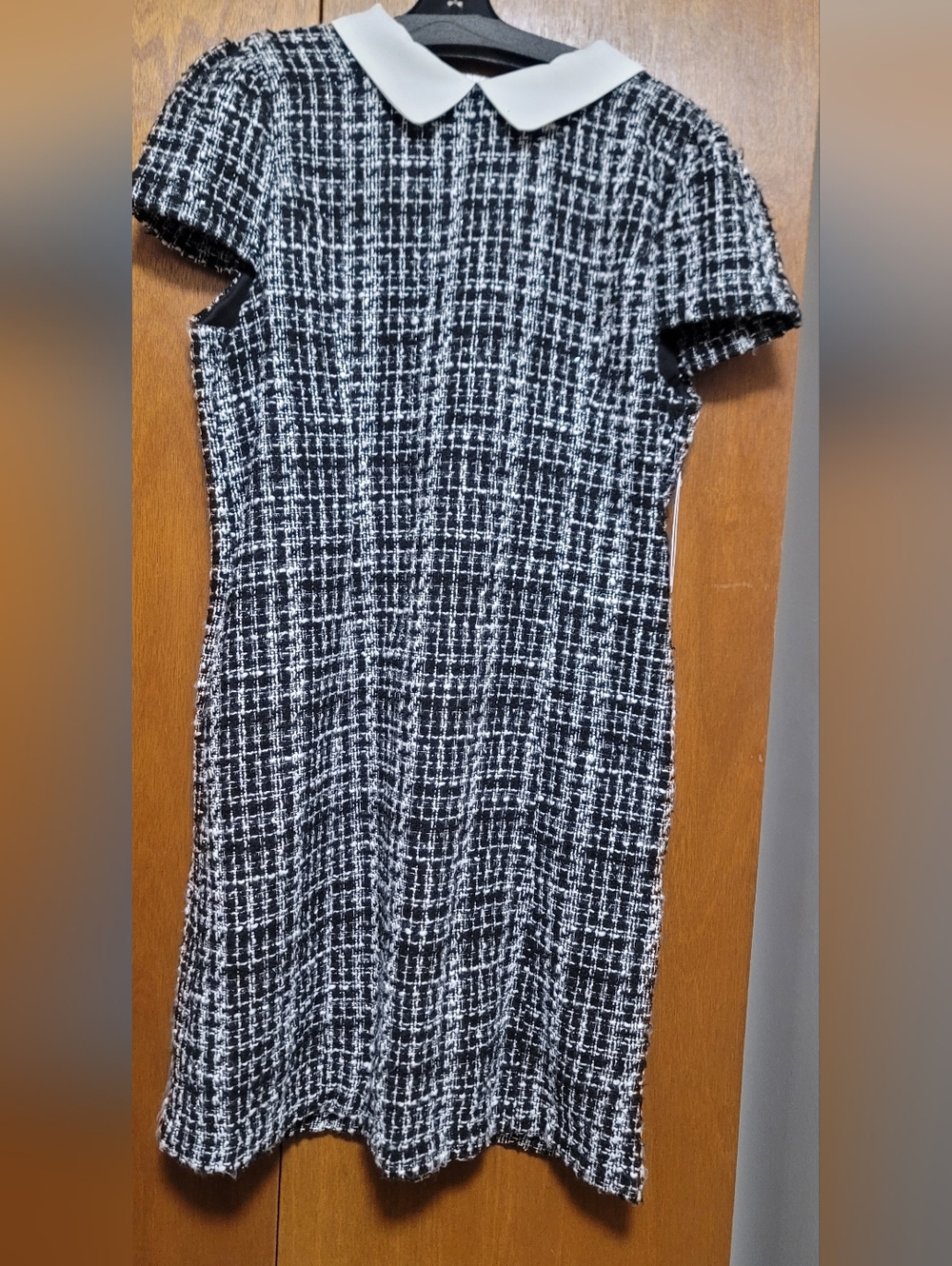 Julia Jordan  White Tweed Dress with Peter Pan Collar Size 16
